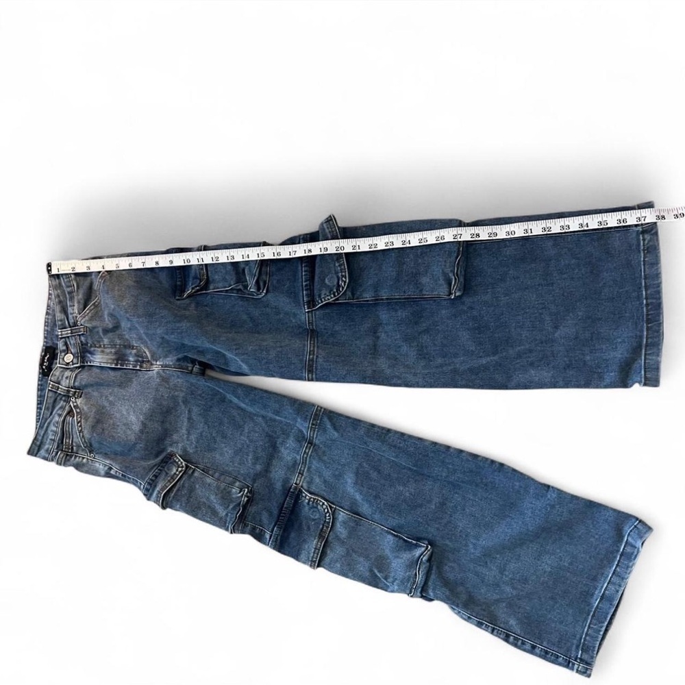 Fire & Rain Blue Cargo Jeans Women’s Size 7 Wide Leg Utility Denim - Picture 7 of 8